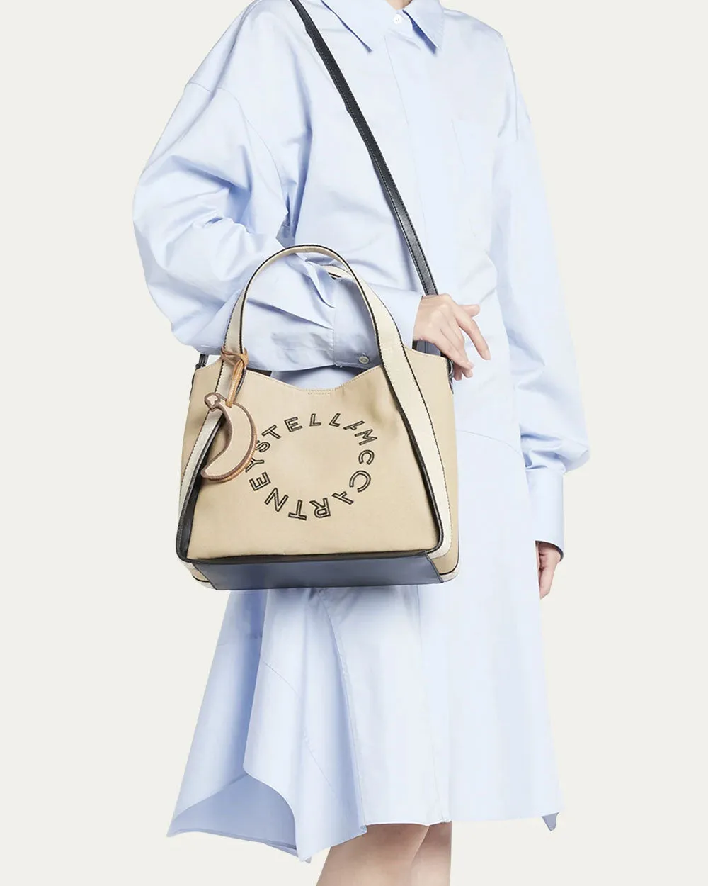 Logo Canvas Shopper Tote in Sand