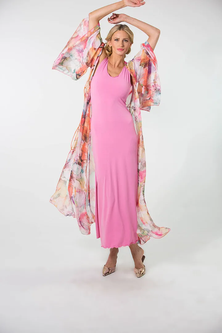 Long Chiffon Kimono with Tie