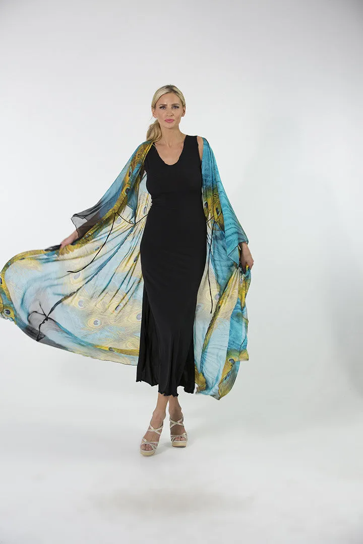 Long Chiffon Kimono with Tie