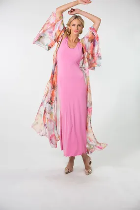 Long Chiffon Kimono with Tie