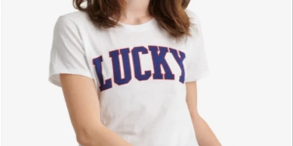 Lucky Brand Women's Varsity Tee White Size X-Large