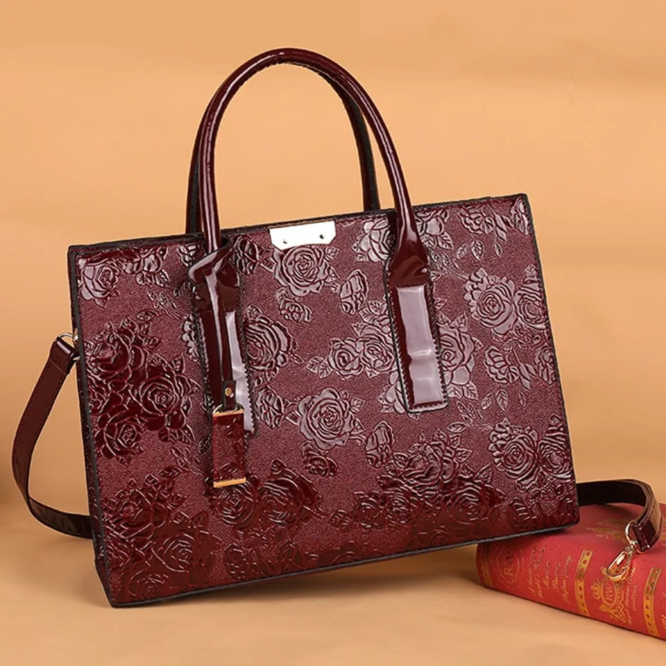 Luxury Designer Rose Pattern Printed Crossbody Handbags for Women