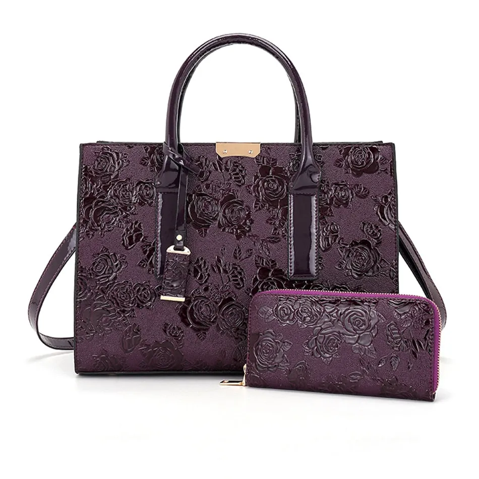 Luxury Designer Rose Pattern Printed Crossbody Handbags for Women