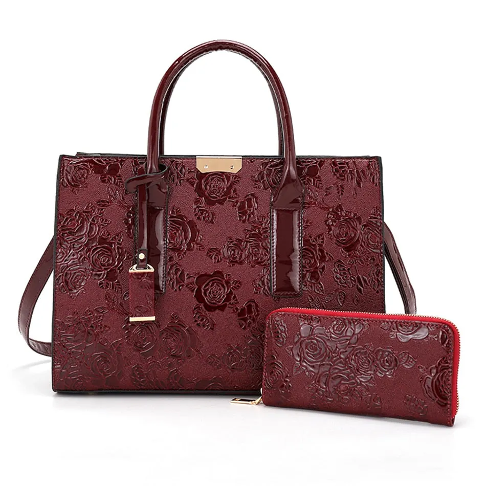 Luxury Designer Rose Pattern Printed Crossbody Handbags for Women