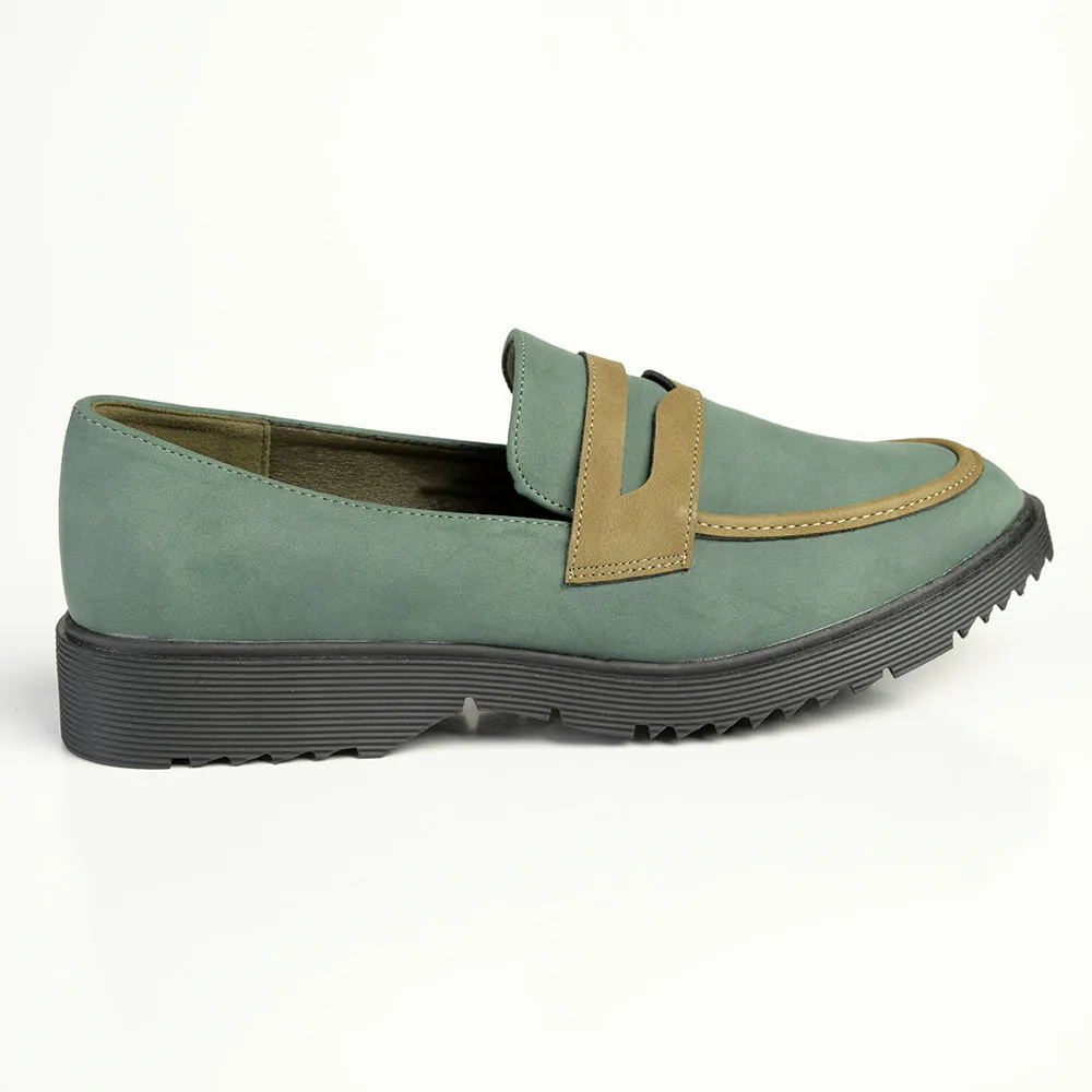 Madison Piper Slip On Brogue - Emerald Green