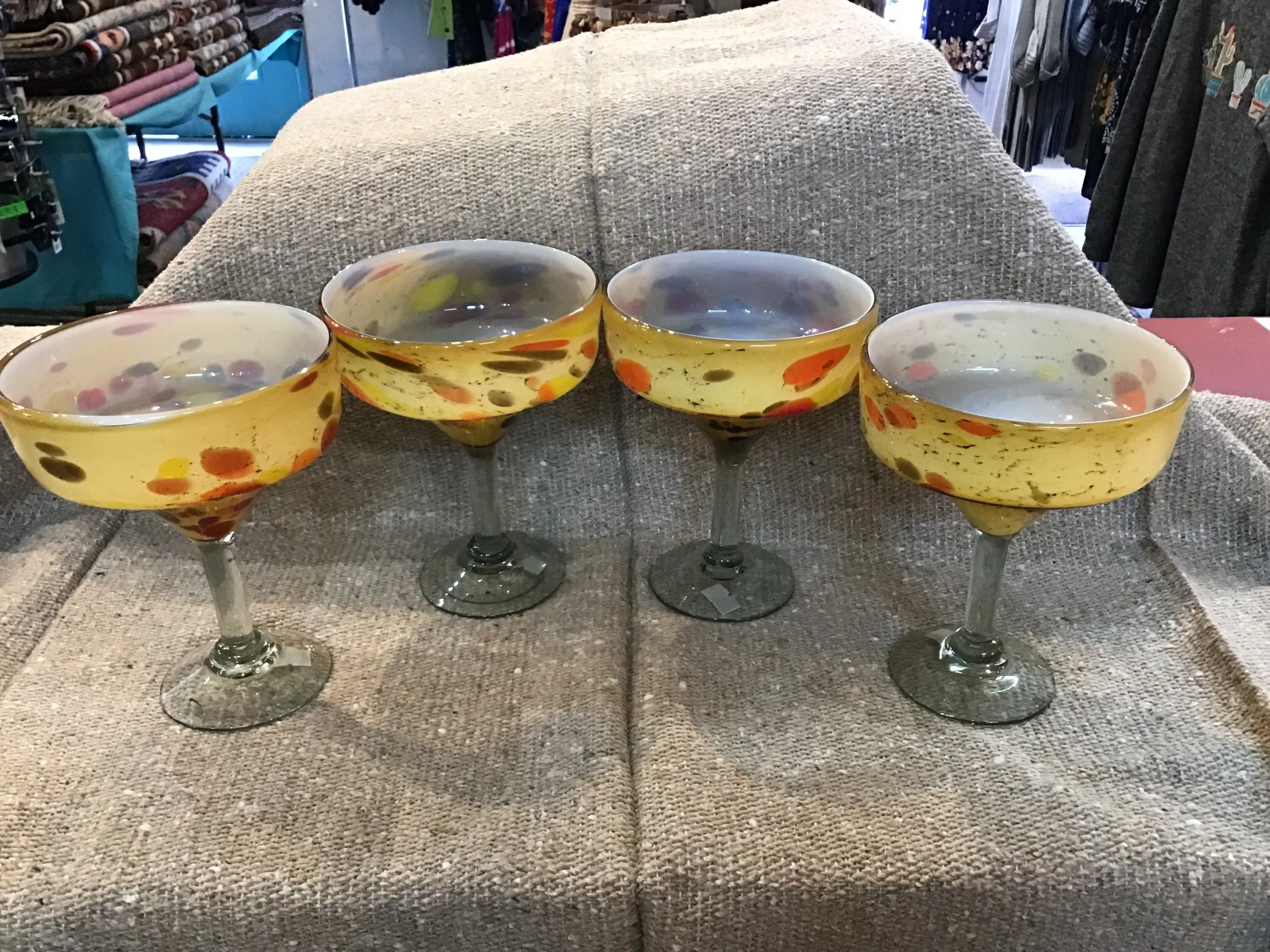 Margarita Glasses handblown in Desert style