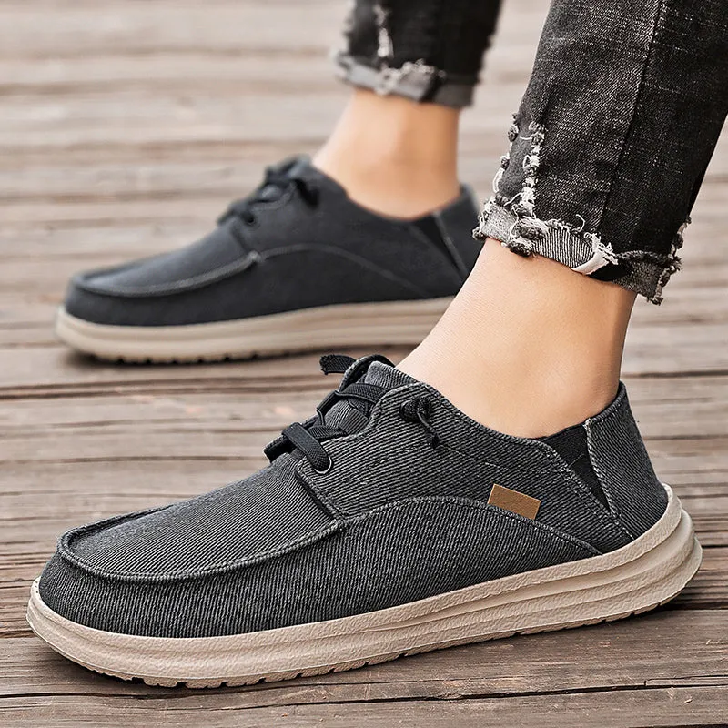 Men's Elastic Laces Canvas Loafers