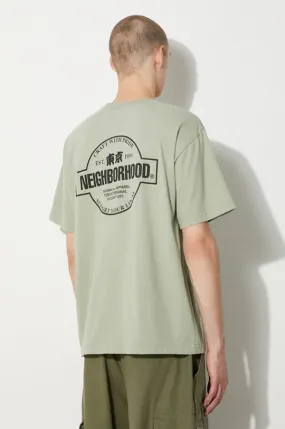 NEIGHBORHOOD cotton t-shirt NH . Tee men’s green color with a print 241PCNH.ST04