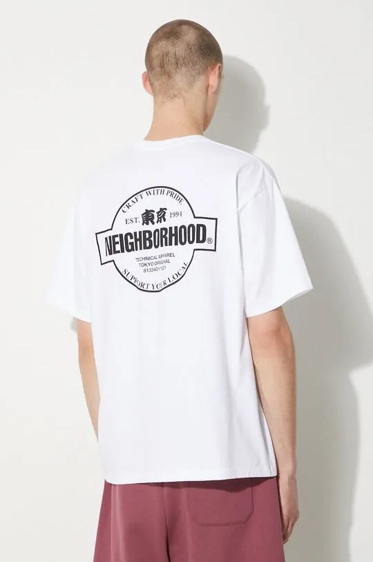 NEIGHBORHOOD cotton t-shirt NH . Tee men’s white color with a print 241PCNH.ST04