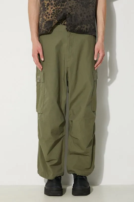 NEIGHBORHOOD cotton trousers Wide Cargo Pants green color 241YTNH.PTM06