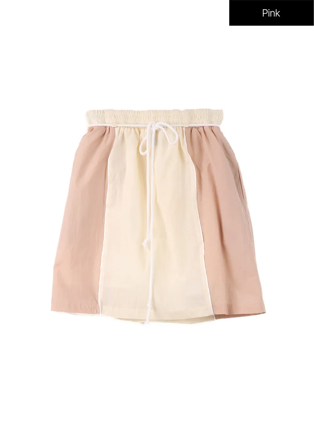 Nylon Color Block Mini Skirt CF414