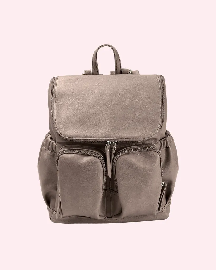 OiOi Signature Nappy Backpack - Taupe Vegan Leather