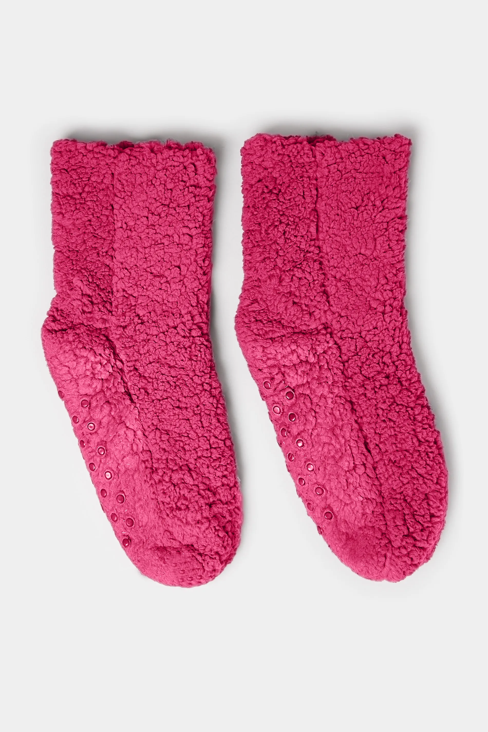 Pink Fluffy Slipper Socks