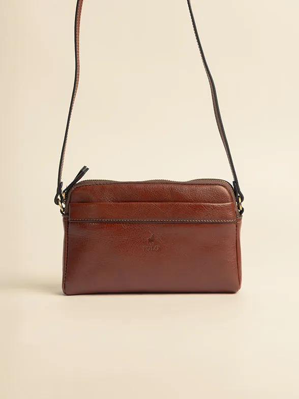 Polo Vega Double Zip Sling  Brown