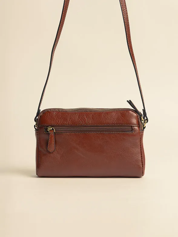 Polo Vega Double Zip Sling  Brown