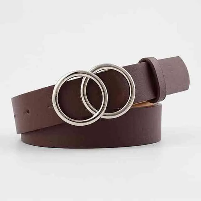 PU Leather Metal Buckle Heart Pin Waist Belt