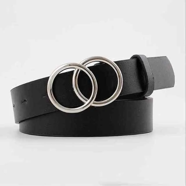 PU Leather Metal Buckle Heart Pin Waist Belt