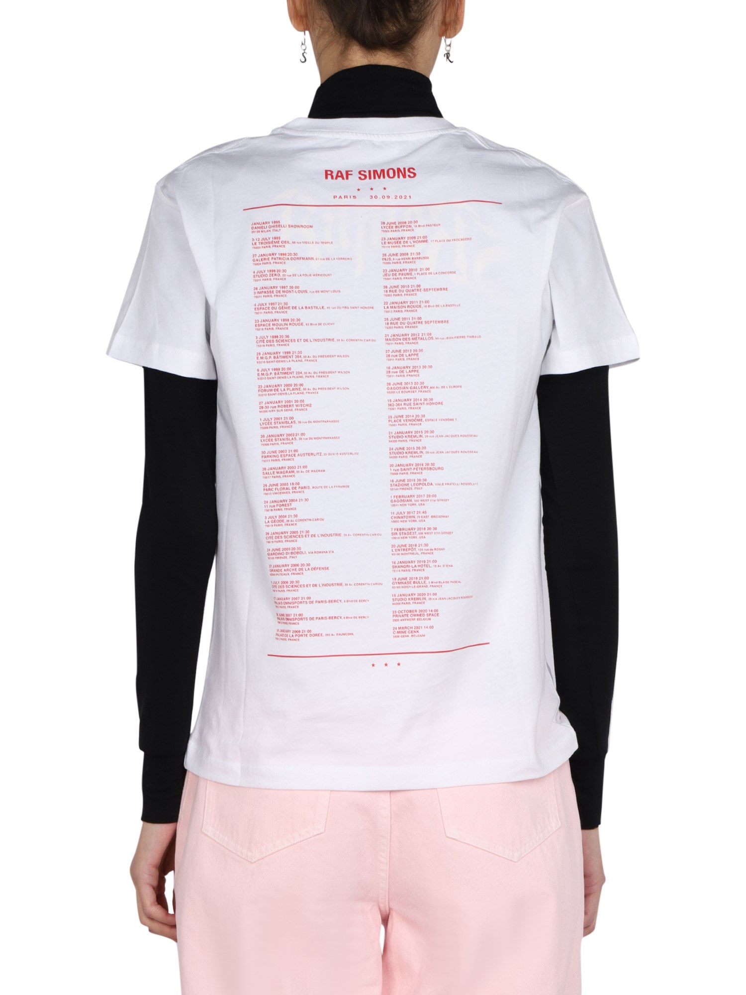 RAF SIMONS    COTTON LOGO PRINT JERSEY T-SHIRT