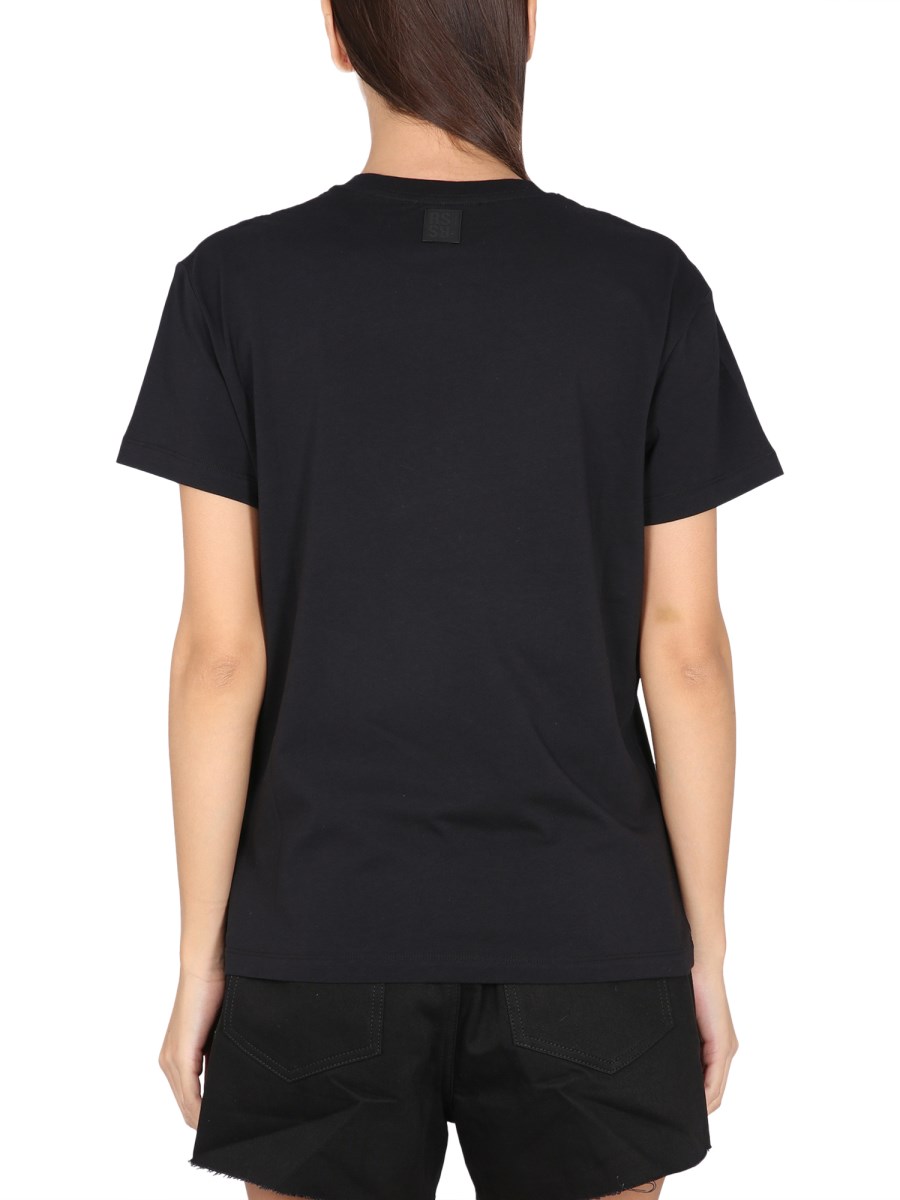 RAF SIMONS      T-SHIRT IN JERSEY DI COTONE CON STAMPA LOGO