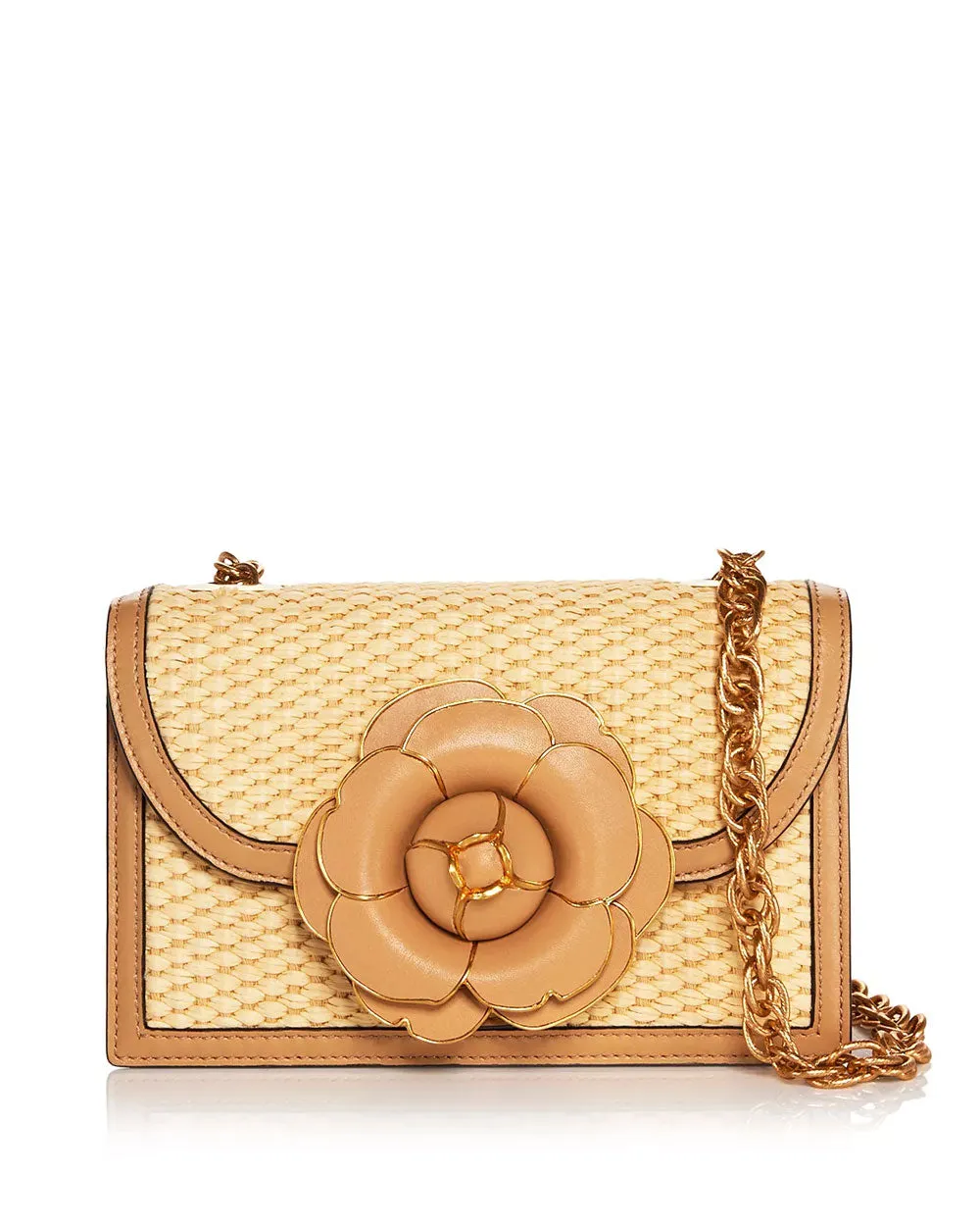 Raffia Woven Tro Bag in Beige