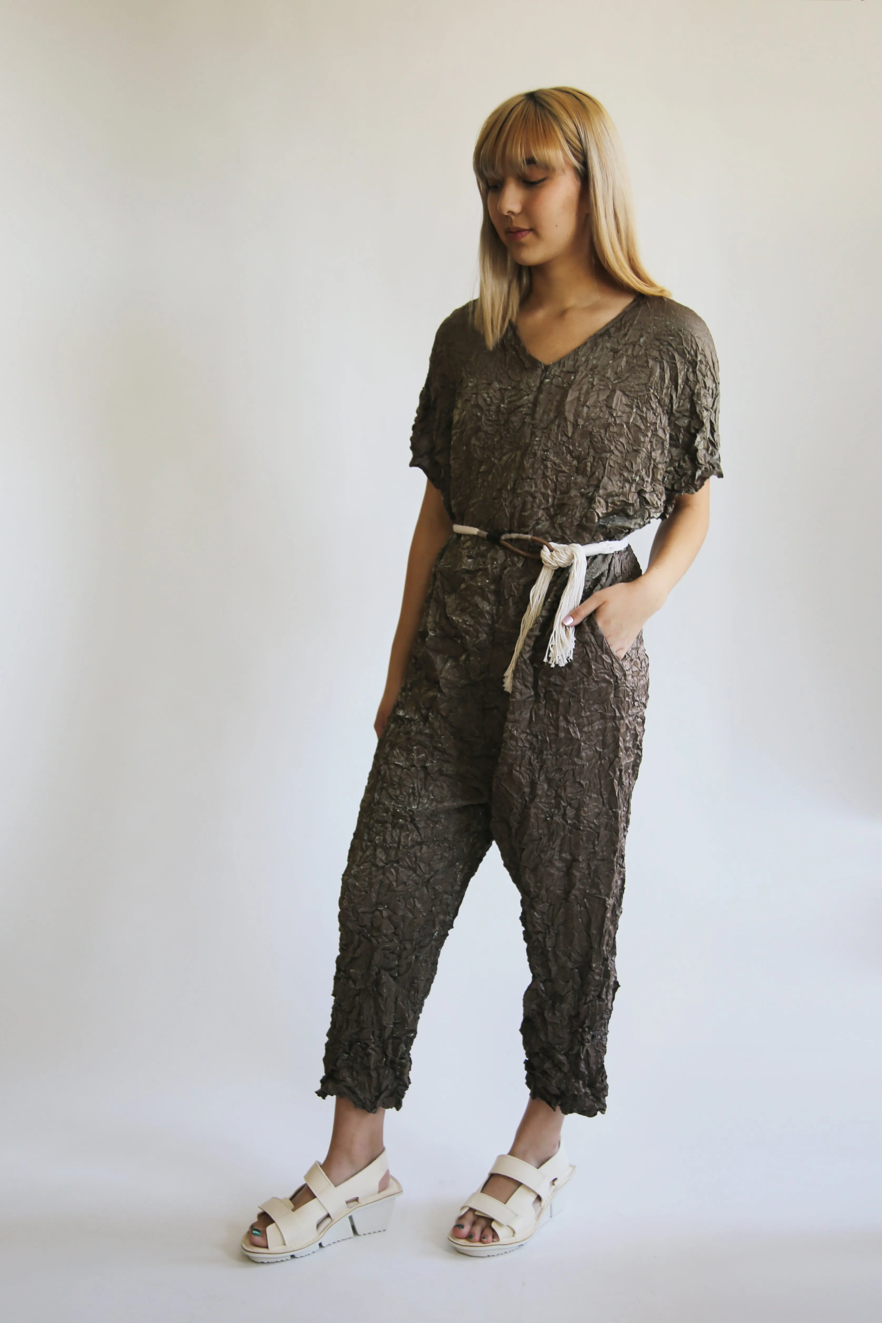 SALE Moth Desert Jumpsuit in Metallic Taupe