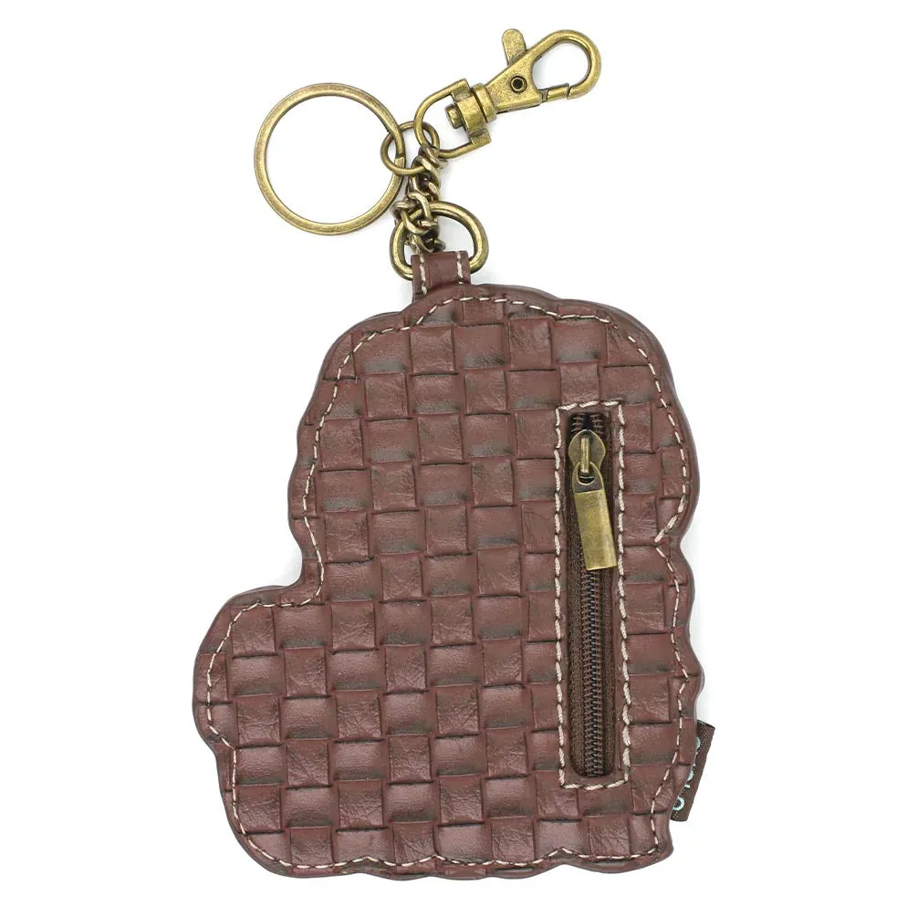 Shih Tzu Coin Purse and Key Chain in Brown