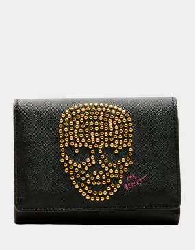 SKULL BOSS TRIFOLD WALLET BLACK