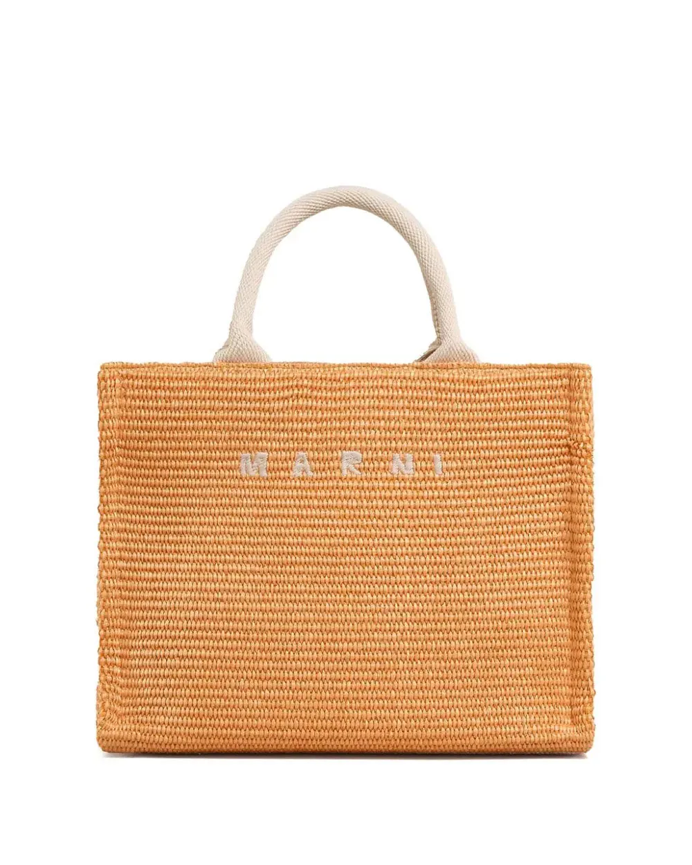 Small Raffia Tote Bag in Orange