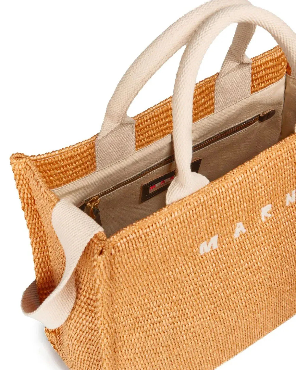 Small Raffia Tote Bag in Orange