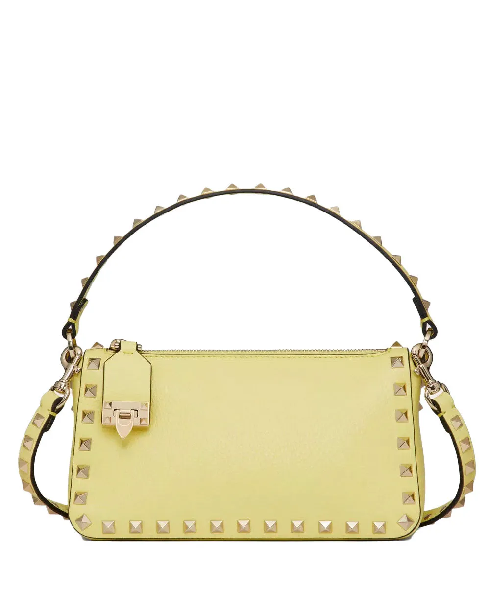 Small Rockstud Shoulder Bag in Pale Yellow