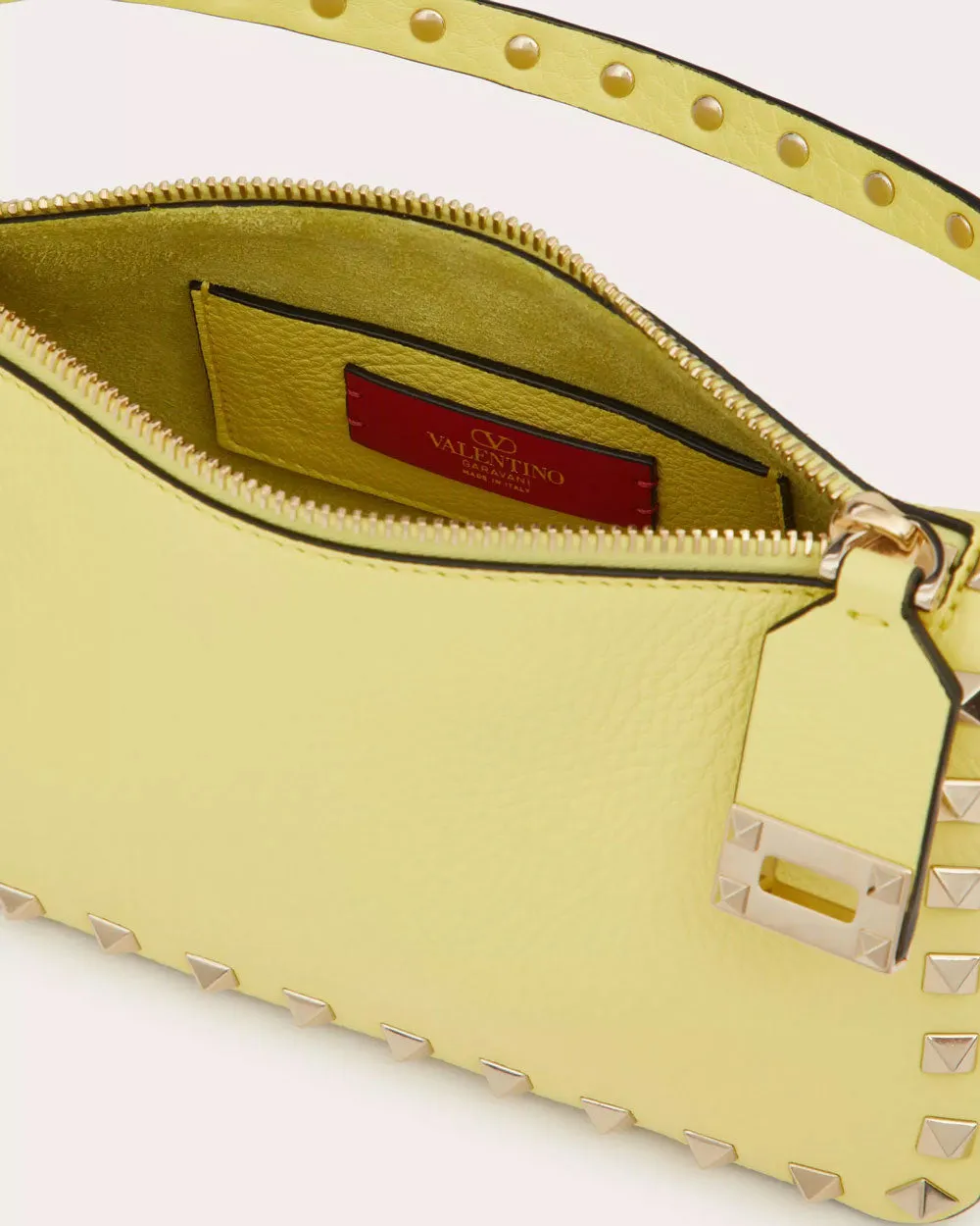 Small Rockstud Shoulder Bag in Pale Yellow