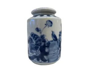 Small Tea Jar - Blue & White