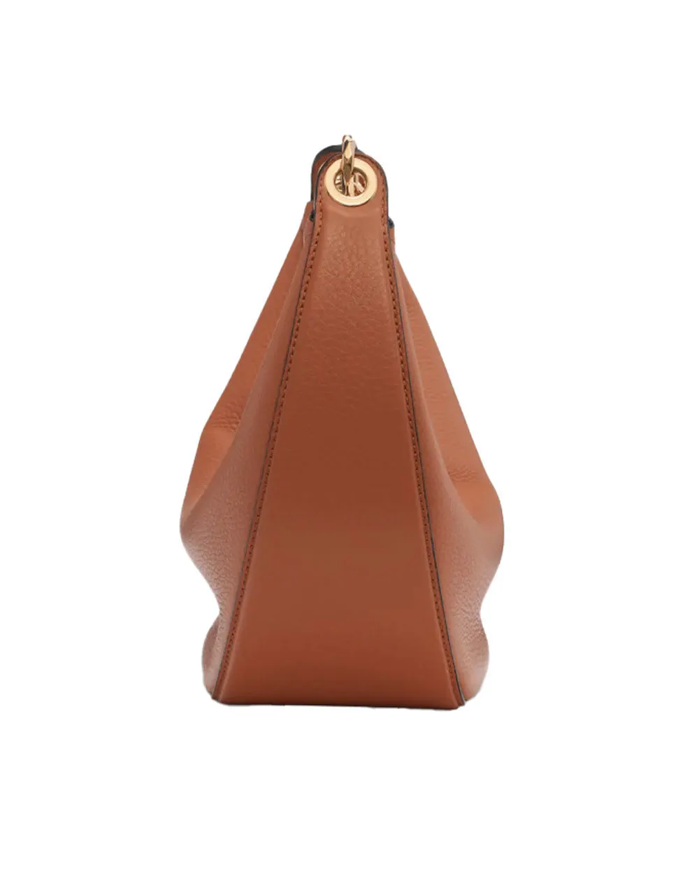 Small Vlogo Moon Hobo Bag in Almond Beige