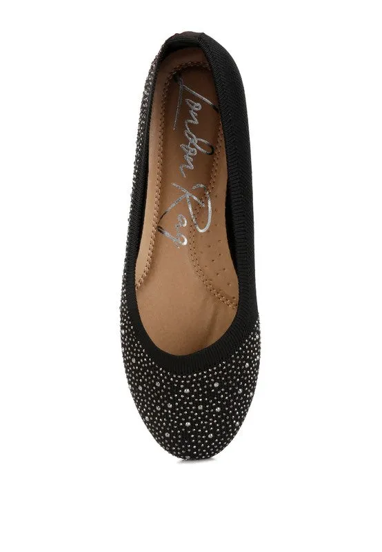 Splash Rhinestones Embellished Ballet Flats