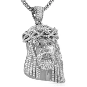 Steel CZ Large Jesus Piece Iced Out