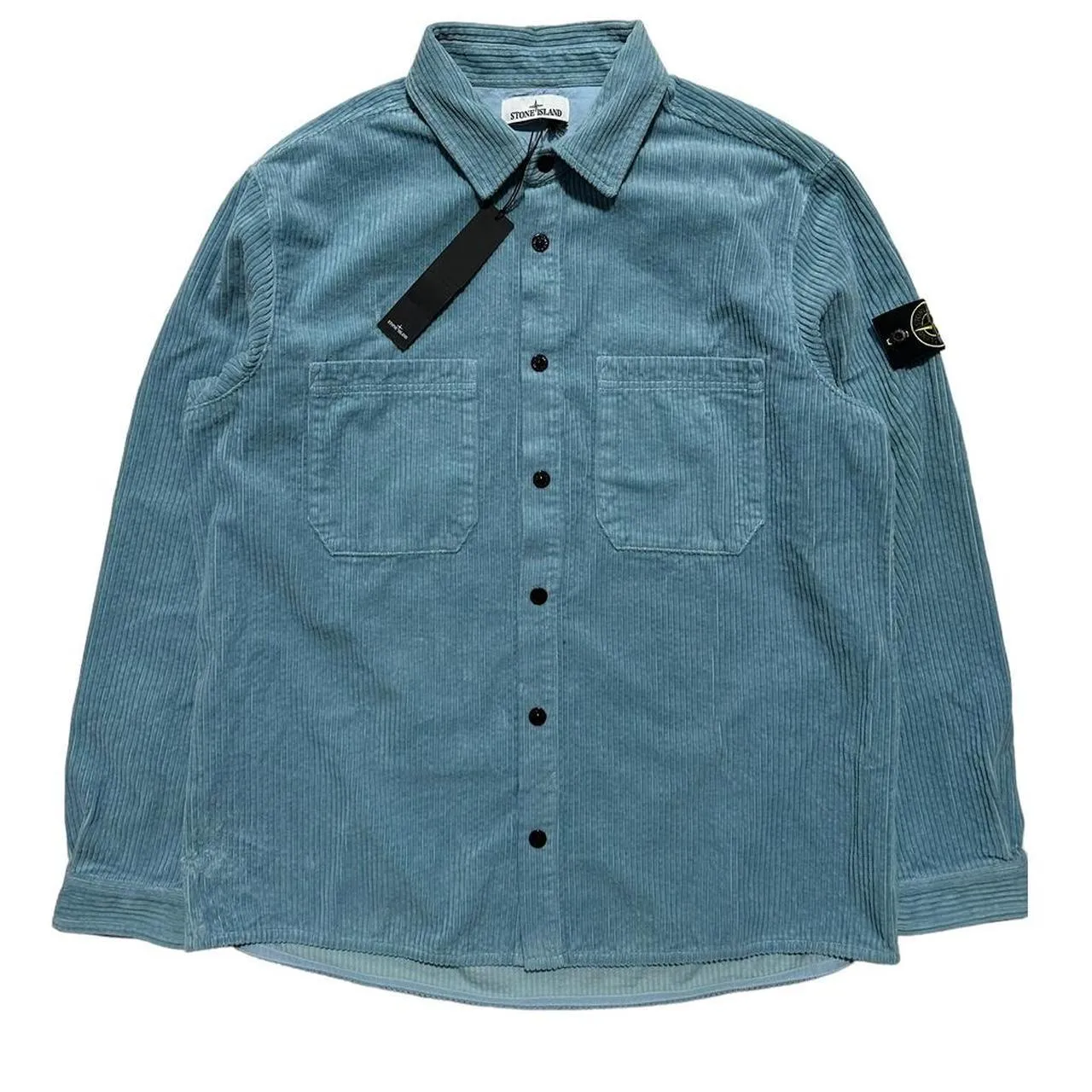 Stone Island Baby Blue Heavy Corduory Shirt