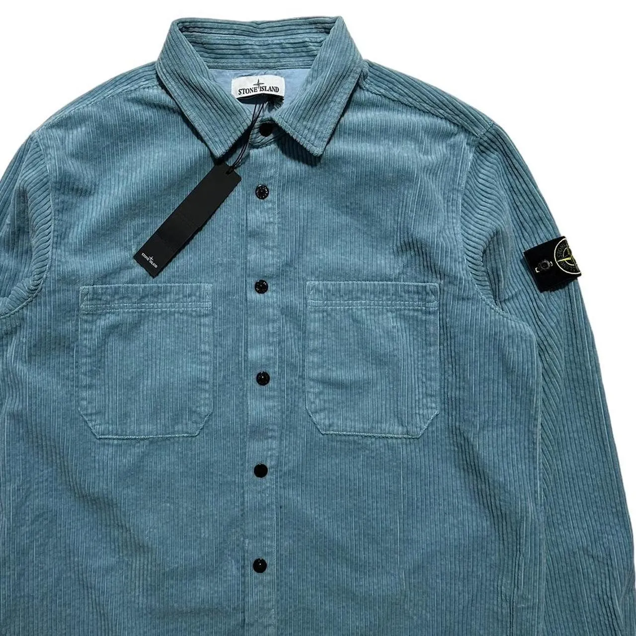 Stone Island Baby Blue Heavy Corduory Shirt