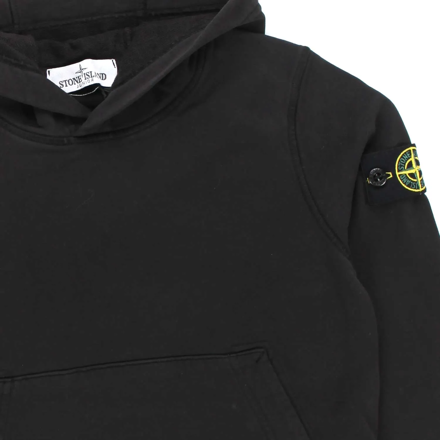 Stone Island Black Hoodie Sweatshirt With Logo Patch For Children And Teen