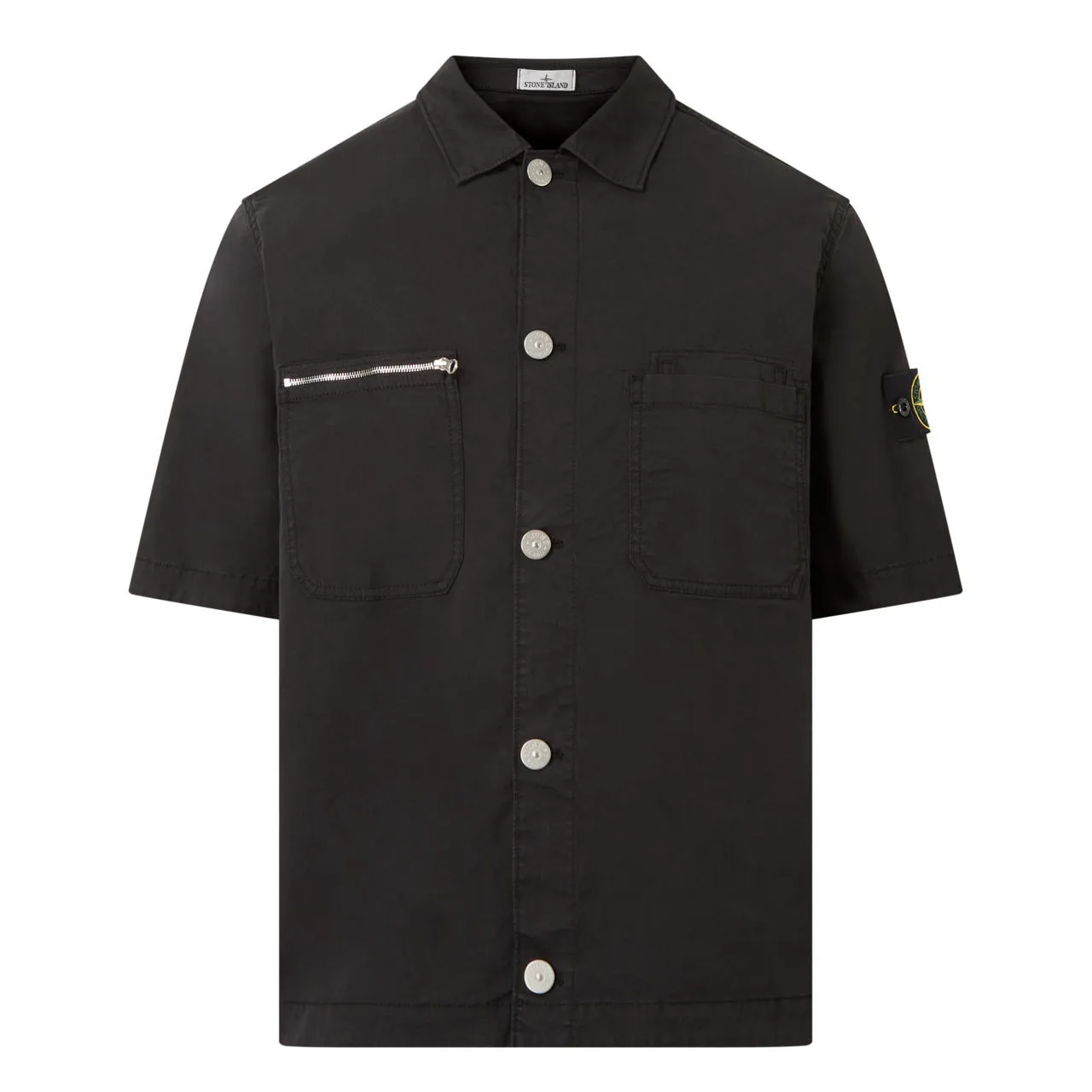 STONE ISLAND Casual Button Overshirt - Black