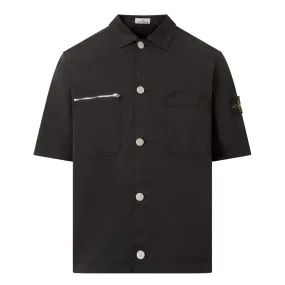 STONE ISLAND Casual Button Overshirt - Black