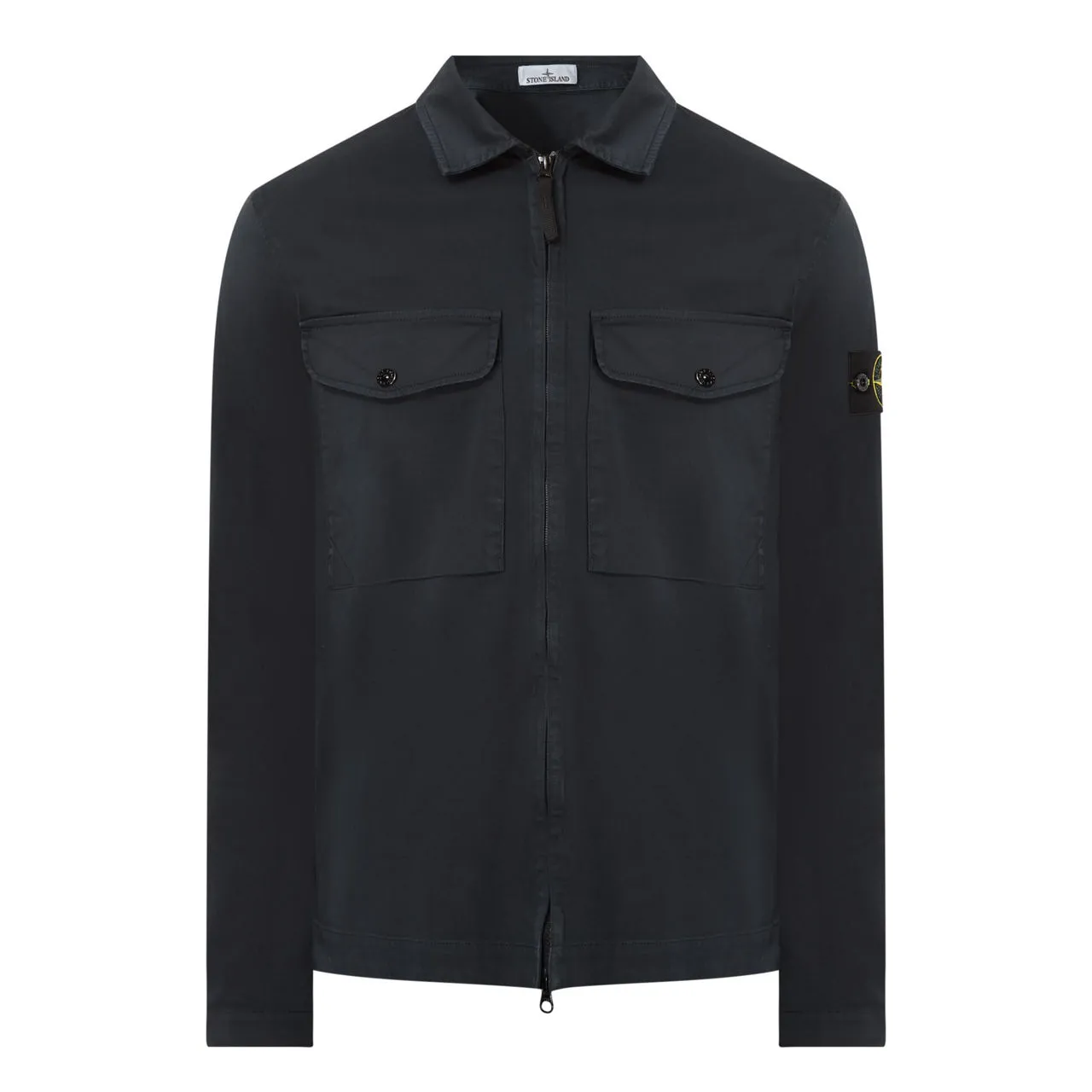 STONE ISLAND Casual Zip Overshirt - Navy