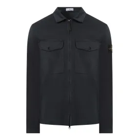 STONE ISLAND Casual Zip Overshirt - Navy