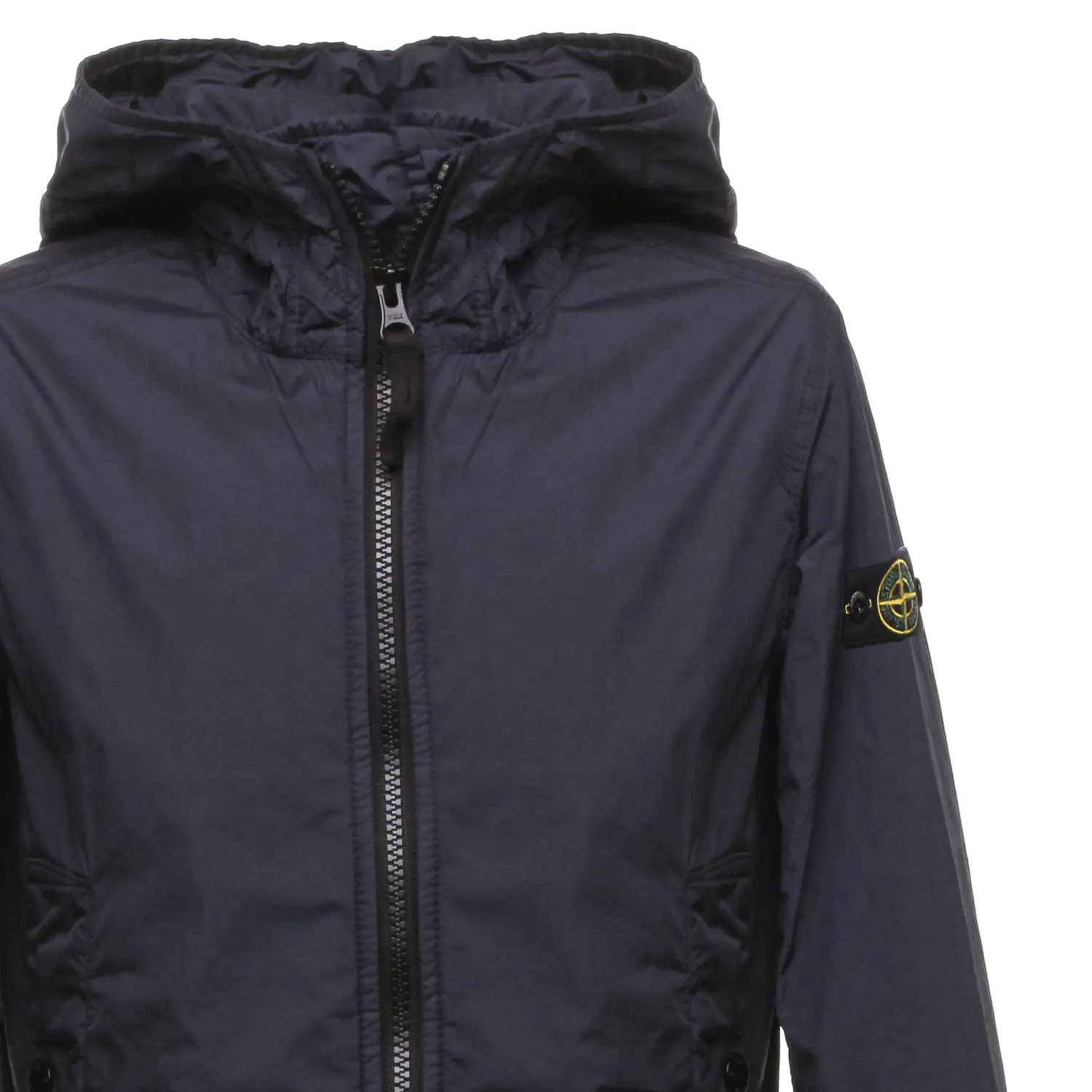 Stone Island Dark Blue Crinkle Reps Jacket For Children And Teen