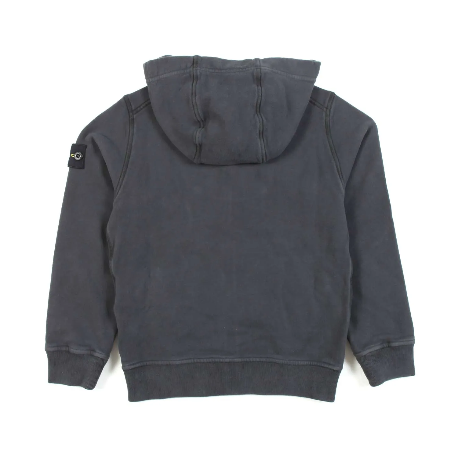 Stone Island Graphite Hooded Sweatshirt With Compass Logo Patch