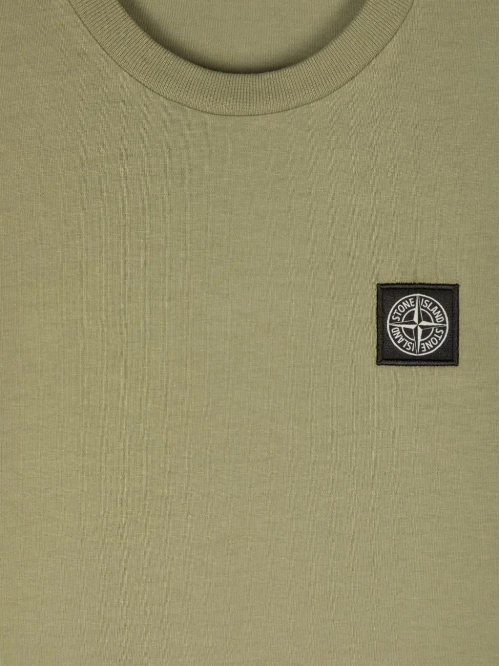 STONE ISLAND JUNIOR Light Green T-Shirt With Logo Patch