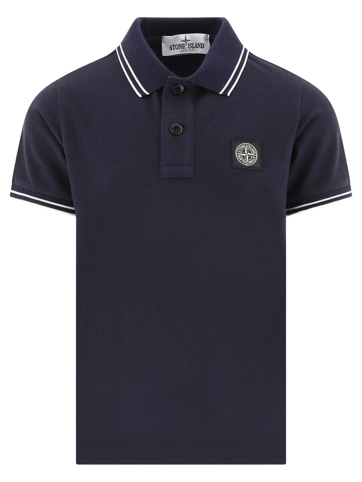 Stone Island Junior Logo Patch Short Sleeved Polo Shirt