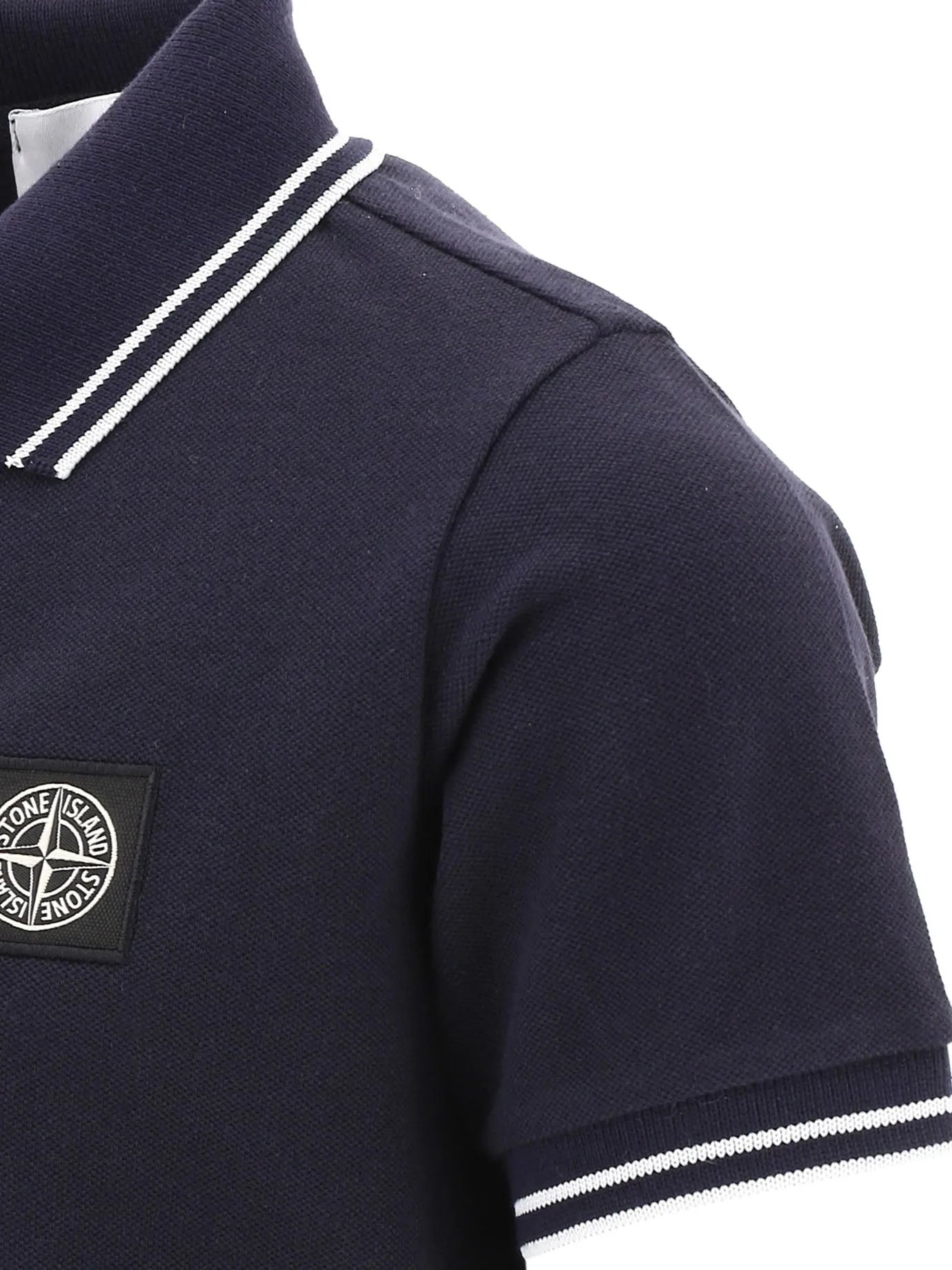 Stone Island Junior Logo Patch Short Sleeved Polo Shirt