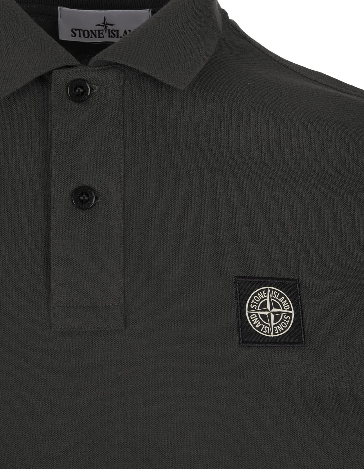 STONE ISLAND Lead Grey Piqu? Slim Fit Polo Shirt