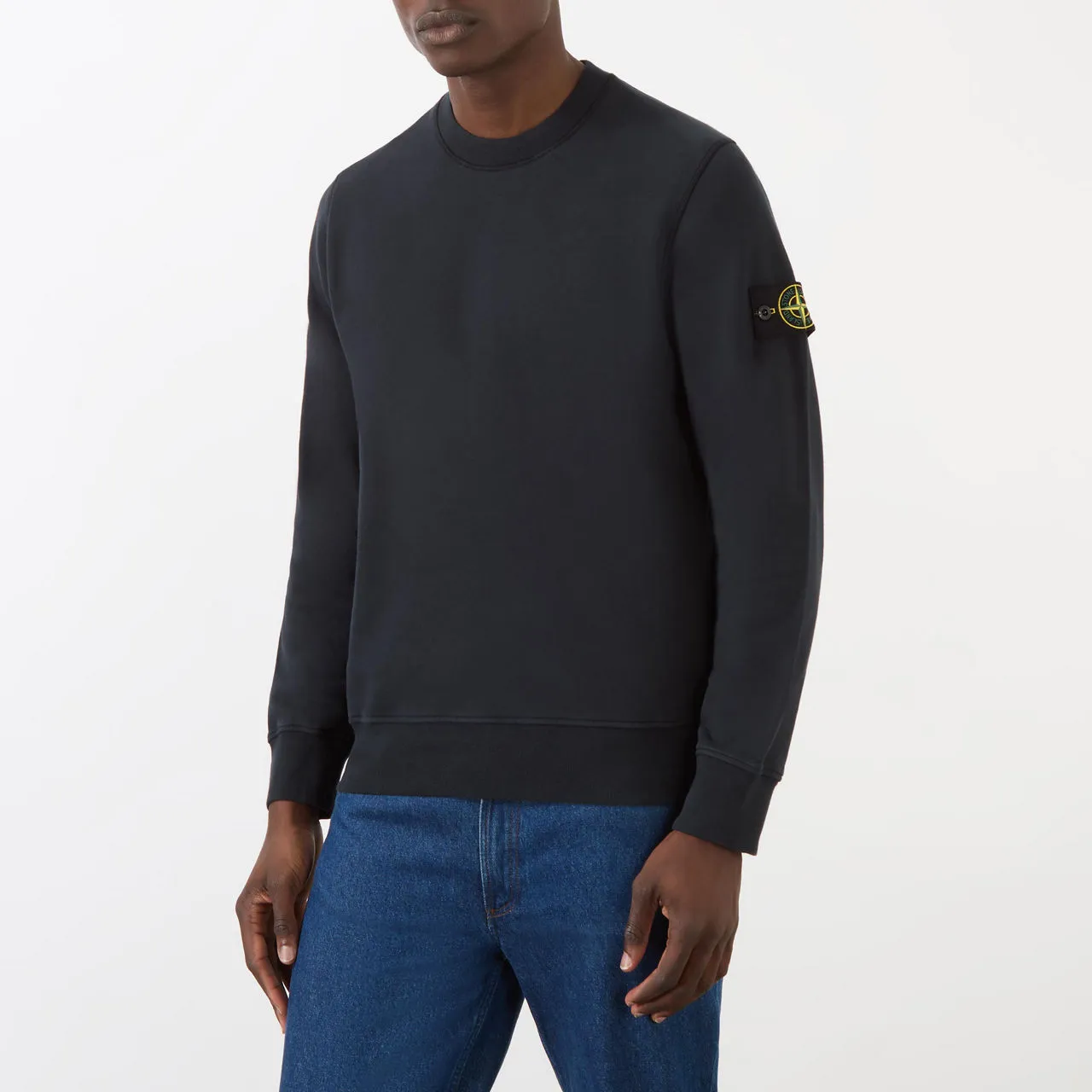 STONE ISLAND Logo Badge Sweatshirt - Navy