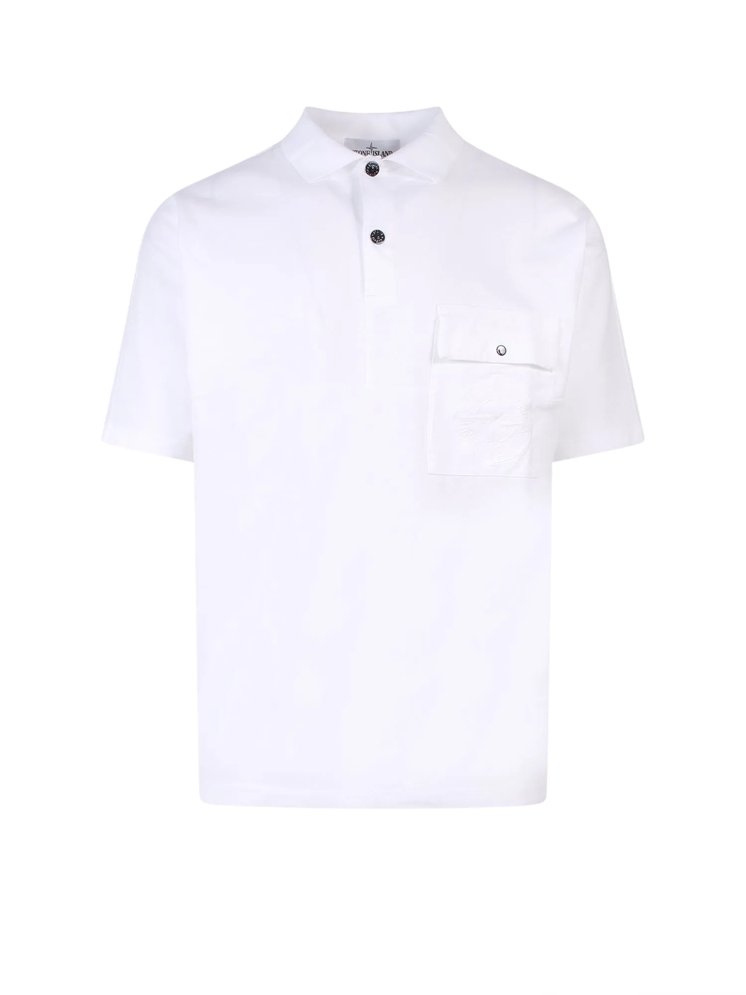 Stone Island Logo Embroidered Polo Shirt